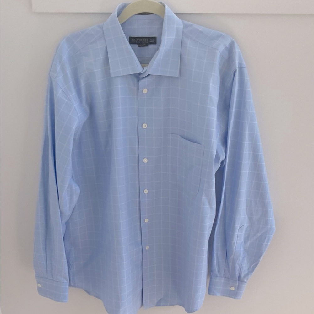 Alfred Sung Blue Dress Shirt with Classic Collar